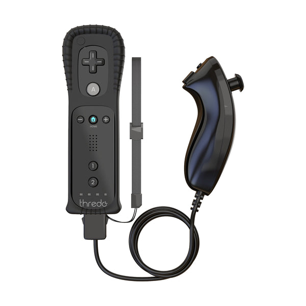 Thredo Remote Controller + Nunchuk voor Nintendo Wii / Wii U (Motion Plus) - Zwart