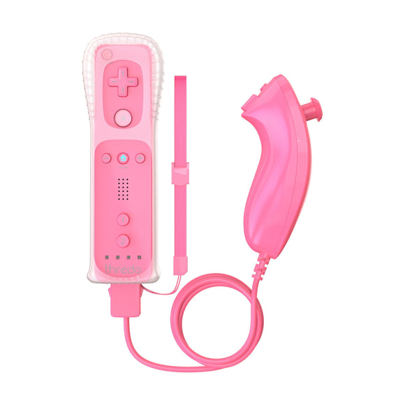 Thredo Remote Controller + Nunchuk voor Nintendo Wii / Wii U (Motion Plus) - Roze