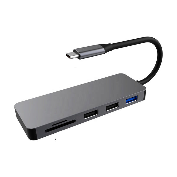 Thredo USB C Adapter Hub - HDMI 4K / SD en Micro SD Card / USB 3.0 en USB 2.0 / USB C - Voor laptop / macbook